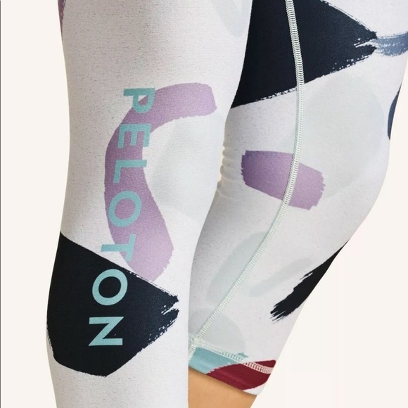 Peloton X WITH Modern High Waist Capri Leggings Teal White Purple Size XS - Picture 16 of 16